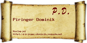 Piringer Dominik névjegykártya